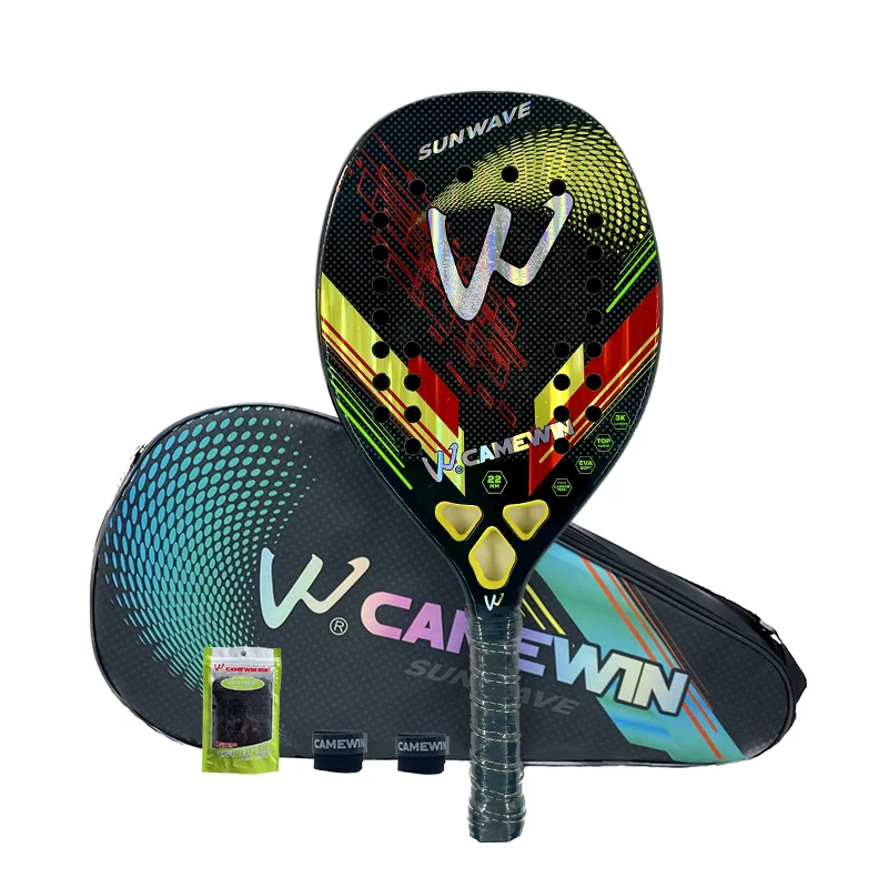 

3K Camewin Beach Tennis Racket Full Carbon Fiber Rough Surface Outdoor Sports Racket For Men Women Adult Senior Player 2024 New