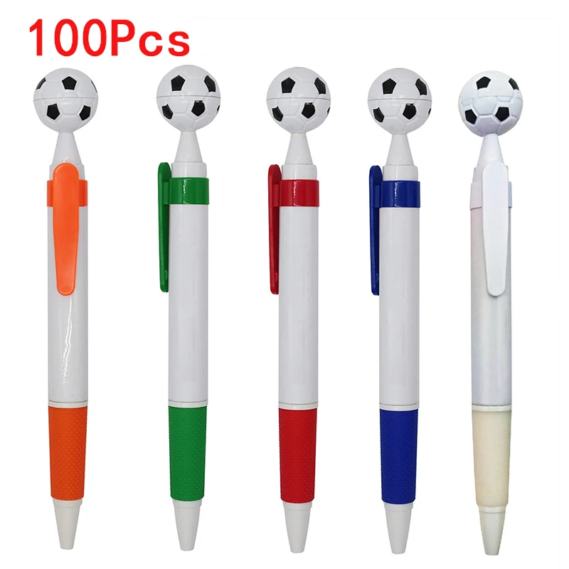 100Pcs Football Pens Stationary Supplies Office Retractable Pens