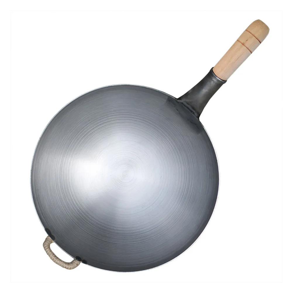 

Thickened Iron Pot Wok Metal Utensils Cooking Asian Stir Fry Grey Kitchen Old Fashioned