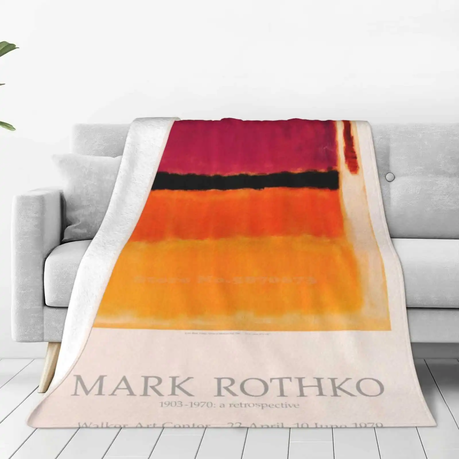 Mark Rothko Exhibition Poster 1979 Creative Design Light Thin Soft Flannel Blanket Classic Expressionism Elegant Melancholic