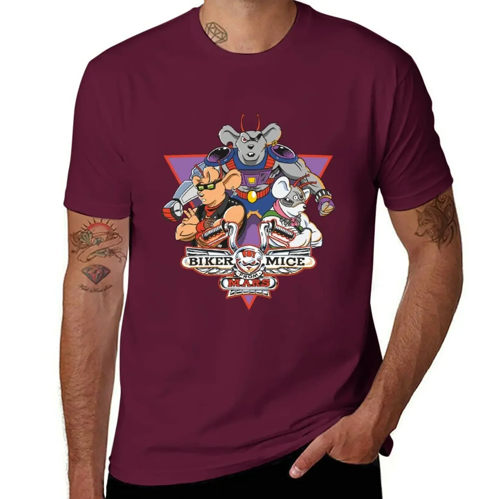 Unique Biker T Shirt 100% Cotton Tee Biker Mice From Mars Bikermice Streetsharks Street Sharks USA Size Heavyweight Fashion Man