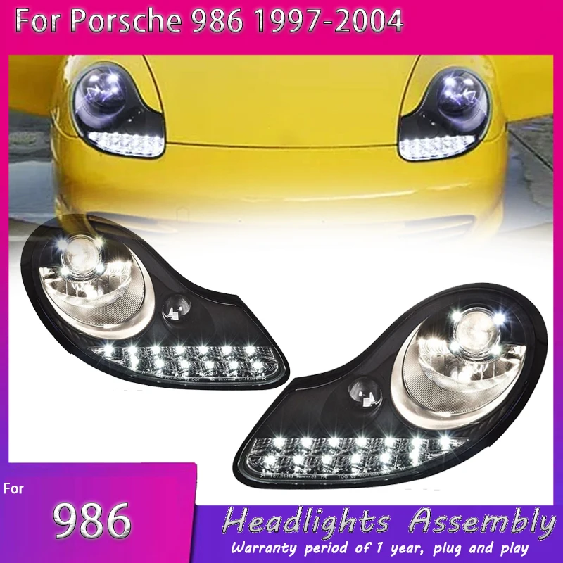 

Автомобильная фара для Porsche Boxster 911 996 1997-2002, дневные ходовые DRL, фары «ангельские глазки», ближний свет