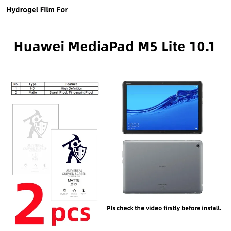

2pcs HD Hydrogel Film For Huawei MediaPad M5 Lite 10.1 Matte Screen Protector For MediaPad M5 Lite 10.1 inches Clear/Frosted