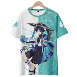 Wanderer Cosplay T-Shirt Scaramouche Unisex 3D Printed Polyester Short Sleeve Tops Fashion Tee Shirt