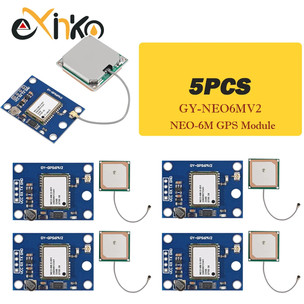 1-10 szt. GY-NEO6MV2 Nowy moduł GPS NEO-6M NEO6MV2 z kontrolą lotu EEPROM MWC APM2.5 duża antena dla Arduino — zdjęcie produktu 2