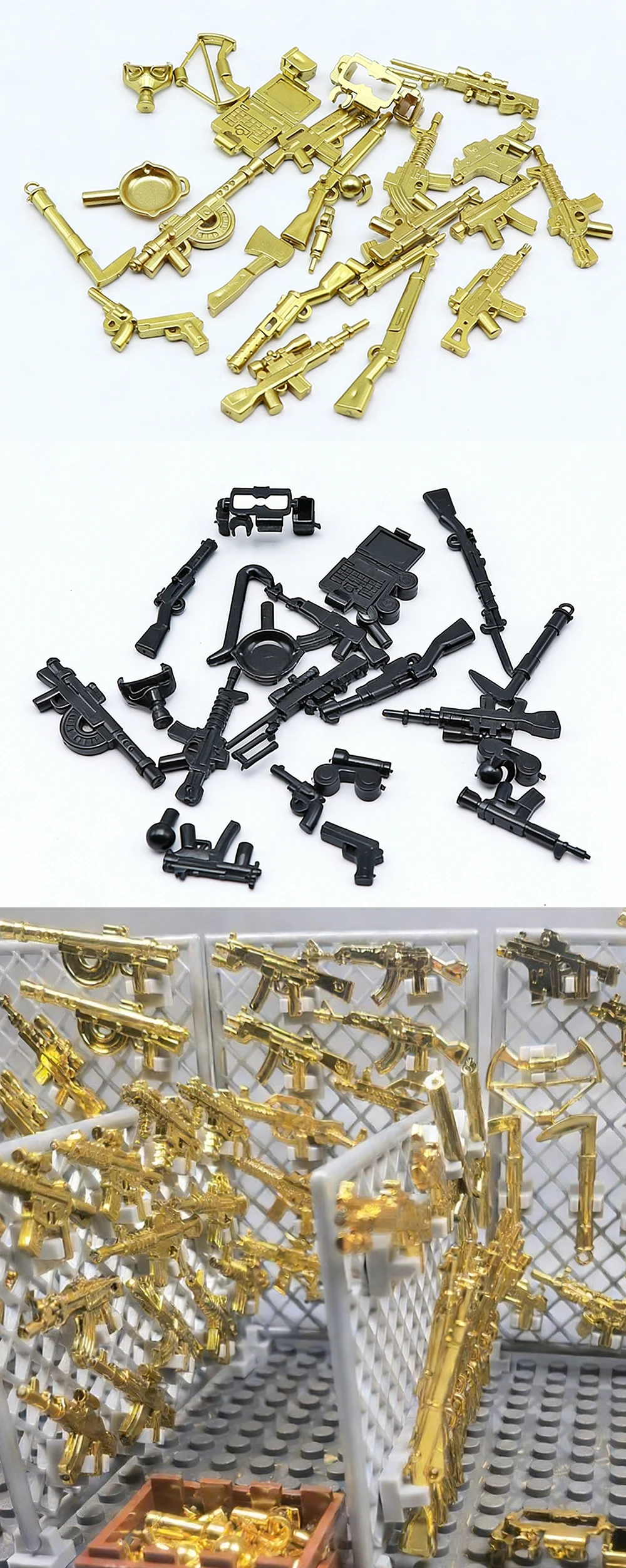 30 Teile/paket Simulation Waffen Ornamente Schwarz Gold Verfügbar Verschiedene Stile Gemischte Waffen Kreative Modelle DIY Handwerk Dekorationen ZYF – Detail 2