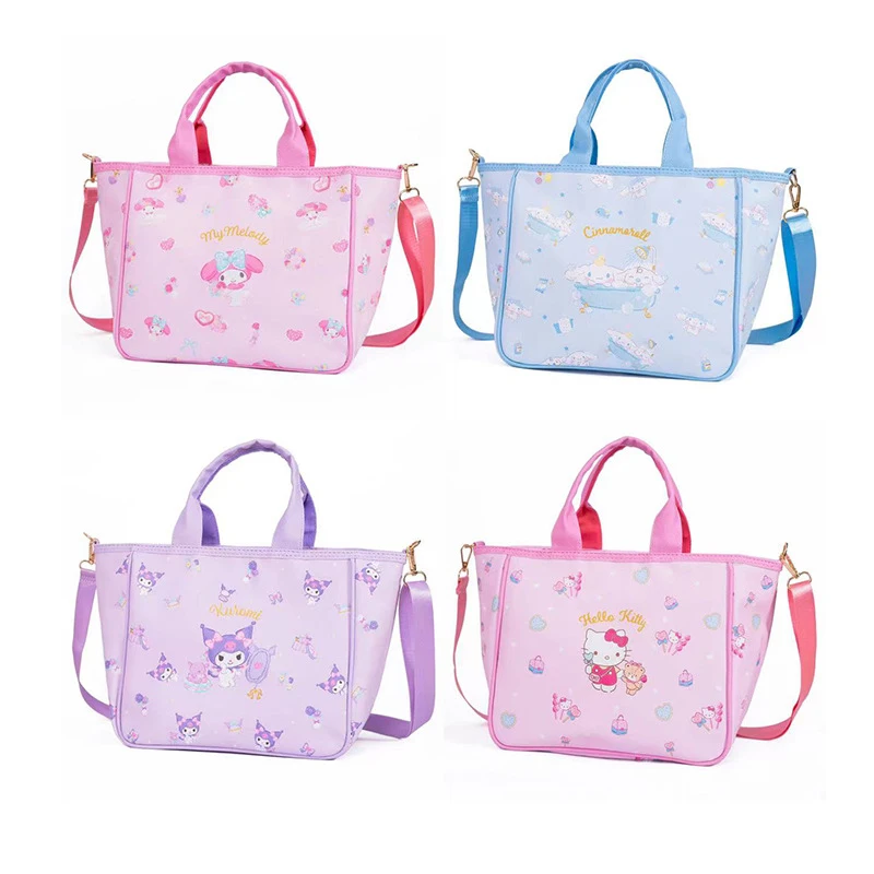 Sac à main Anime Sanurgente Cinnamoroll Kuromi Hello Kitty My Melody, sac à main de dessin animé initié mignon, cadeau d'anniversaire pour fille, ami, E27