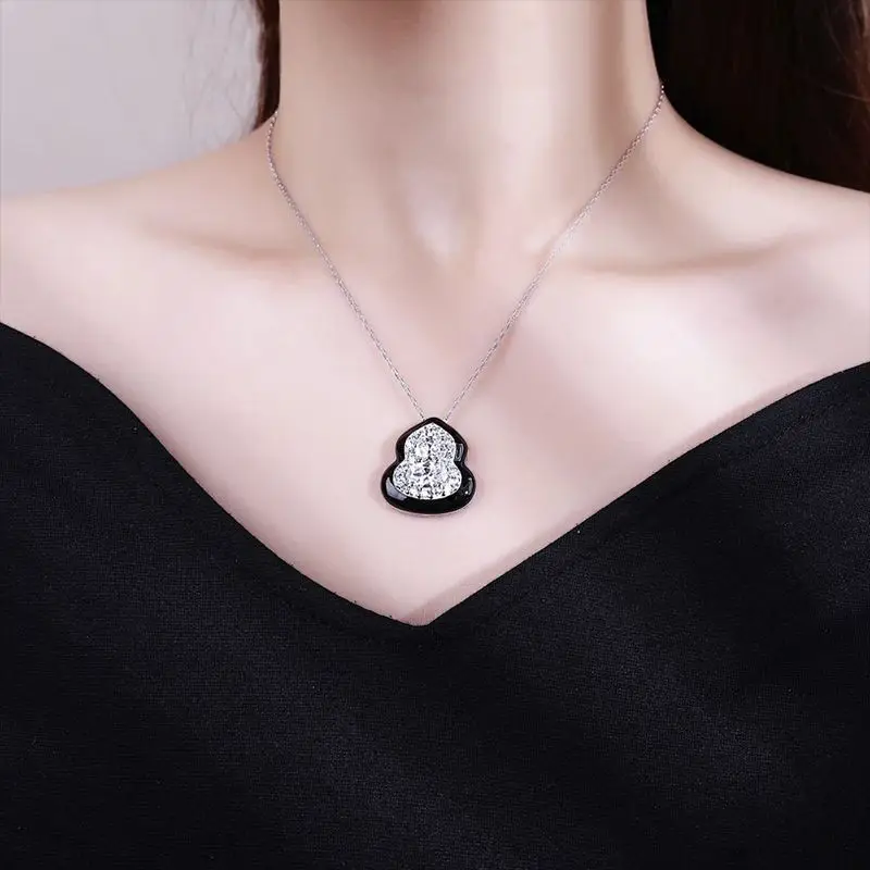 Trendy Retro Chinese Style High-end Simulation Diamond Niche Design Sense S925 Silver Fulu Hulu