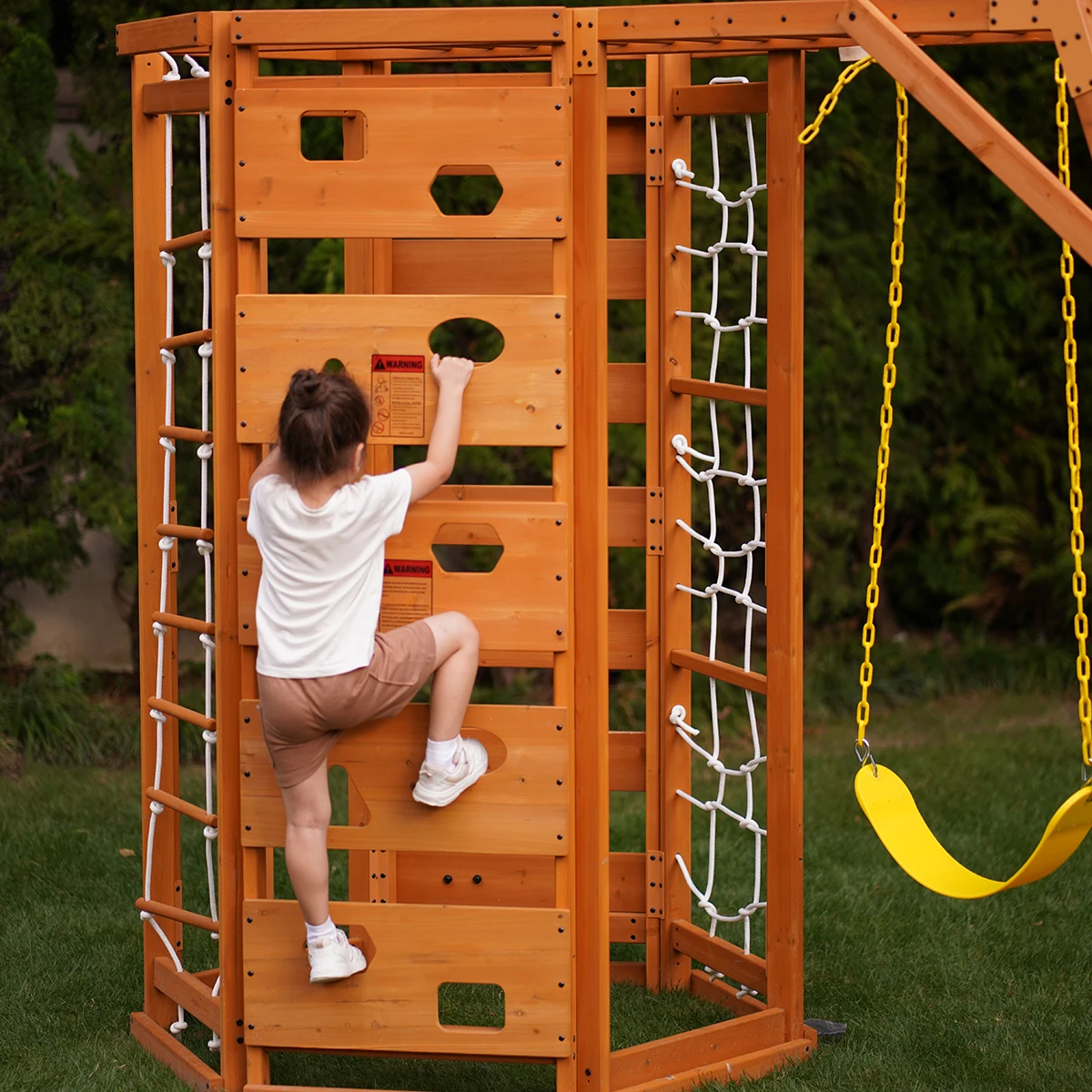 Wholesale Outdoor Wooden Playh - Kids Outdoor Wooden Climbing Frame recension och pris