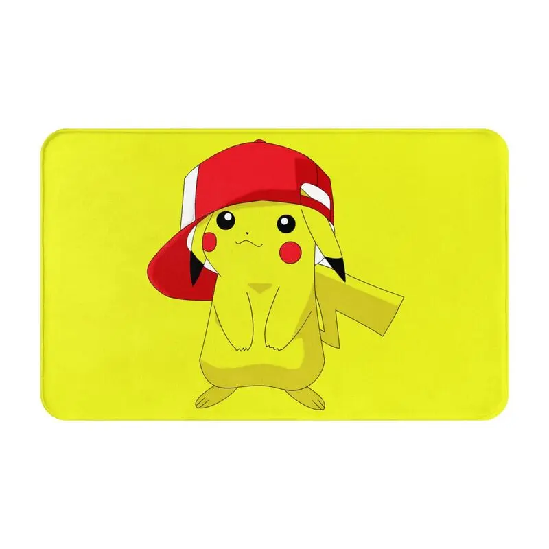 Custom Cartoon Animation Pokemon Pikachu Doormat Non-Slip Bath Kitchen Mat Living Room Door Floor Entrance Carpet Rug