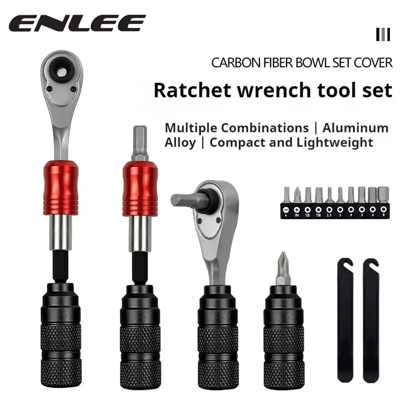 ENLEE Ratchet Wrench Tool Set Socket Multi-Function Tool Repair Tool Box Repair Mountain Bike Road Bike Riding Repair Accessorie