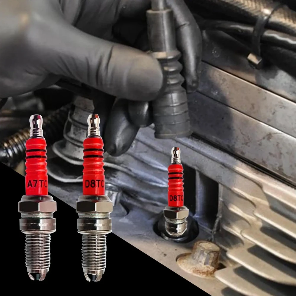 3 Electrode 10/12mm Spark Plug A7TC D8TC Fits For ATV Scooter Dirt Bike Go Kart Motorcycle Accessories