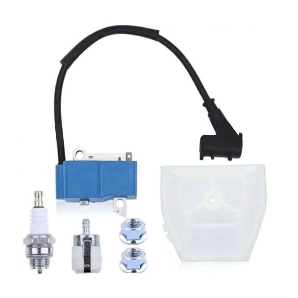 Ignition Coil Tune Up Kit for Echo CS-590 Chainsaw 6pcs Set with Coil Air Filter Spark Fuel Filter Bolts A411001340