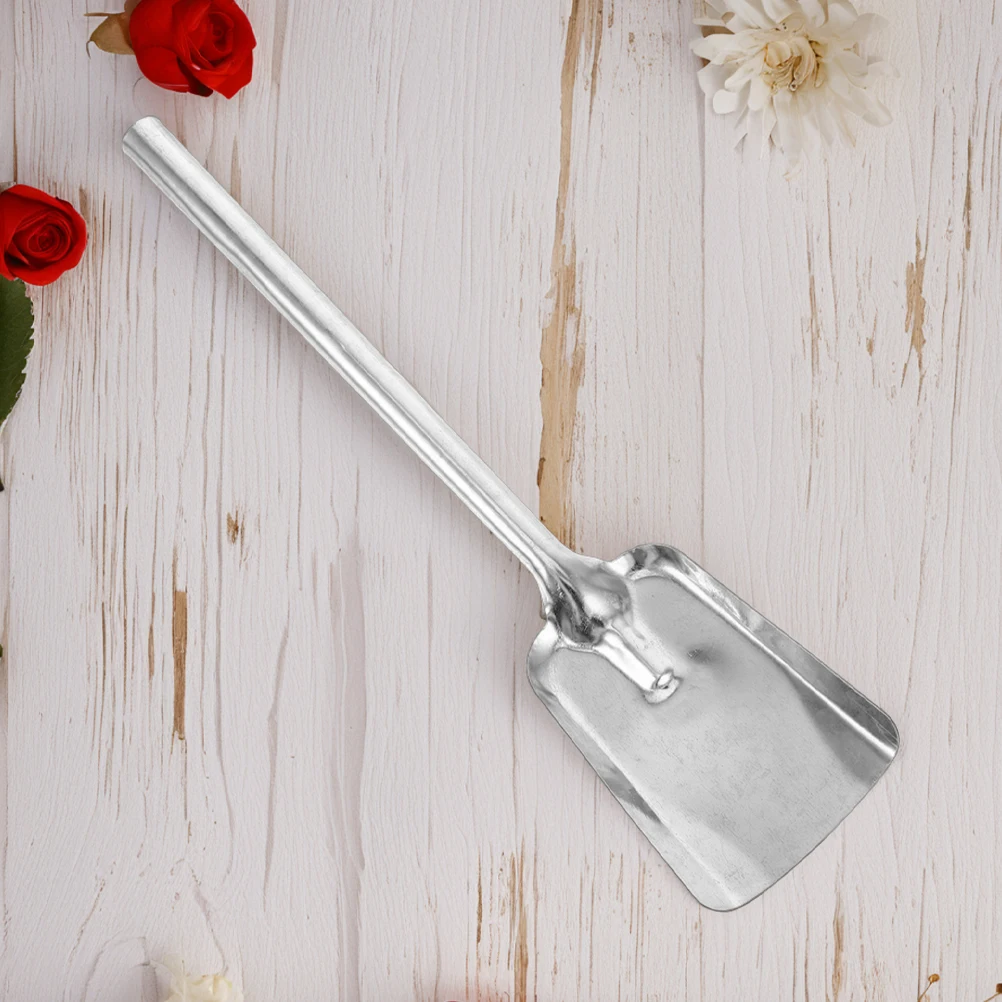 Cast Iron Fireplace Coal Shovel Thickened Heavy Duty Large Ash Scoop Long Handle for Wood Stove Bbq Charcoal Cleaning