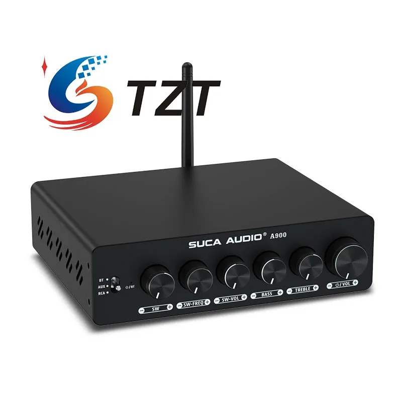 TZT SUCA AUDIO A900 300Wx3 BT5.2 Bluetooth Amplifier Hifi Power Amp 2.1-Channel Amplifier for Home Use