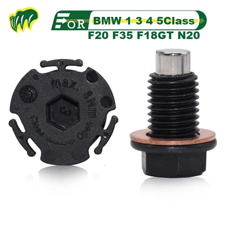 2 piece For BMW 1 3 5 CLASS F20 F35 F18 GT N20 Engine Oil Magnetic Drain Plug Sump Drain Nut Oil Drain Bolt