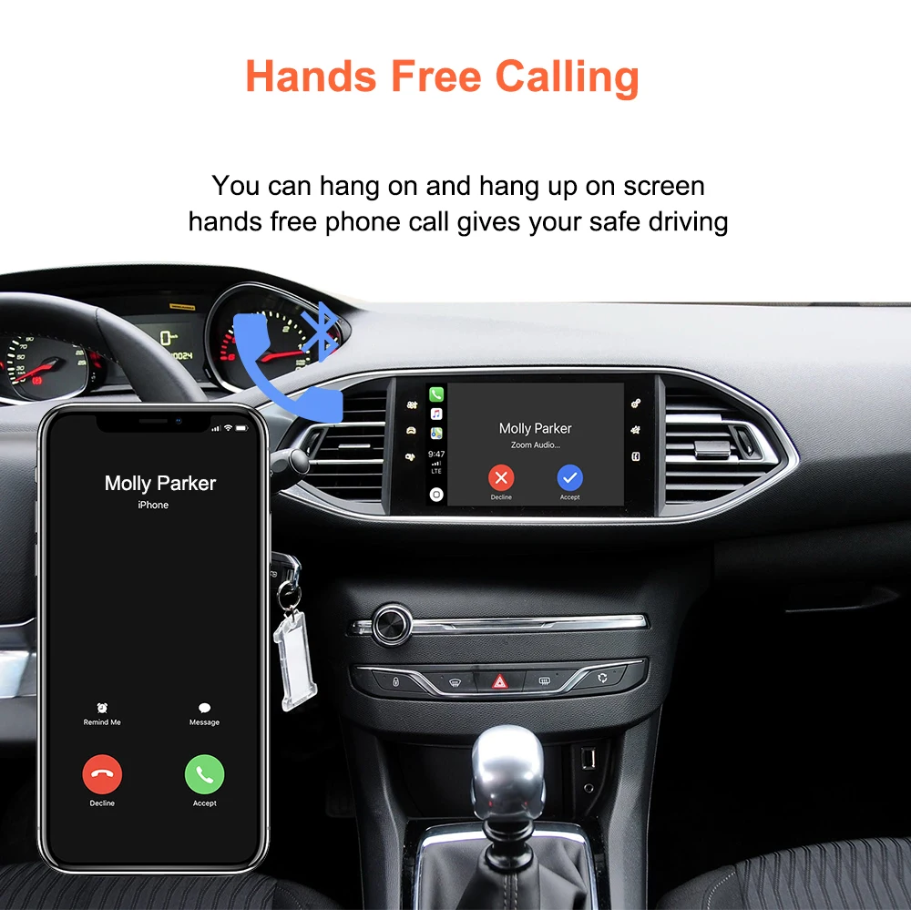 Bonroad Wireless Carplay Android Auto Nachrüst-Kits, passend für Peugeot&Citroren SMEG&MRN NAC 208 308 508 3008&C4 DS3 DS4 DS5 – Detail 12