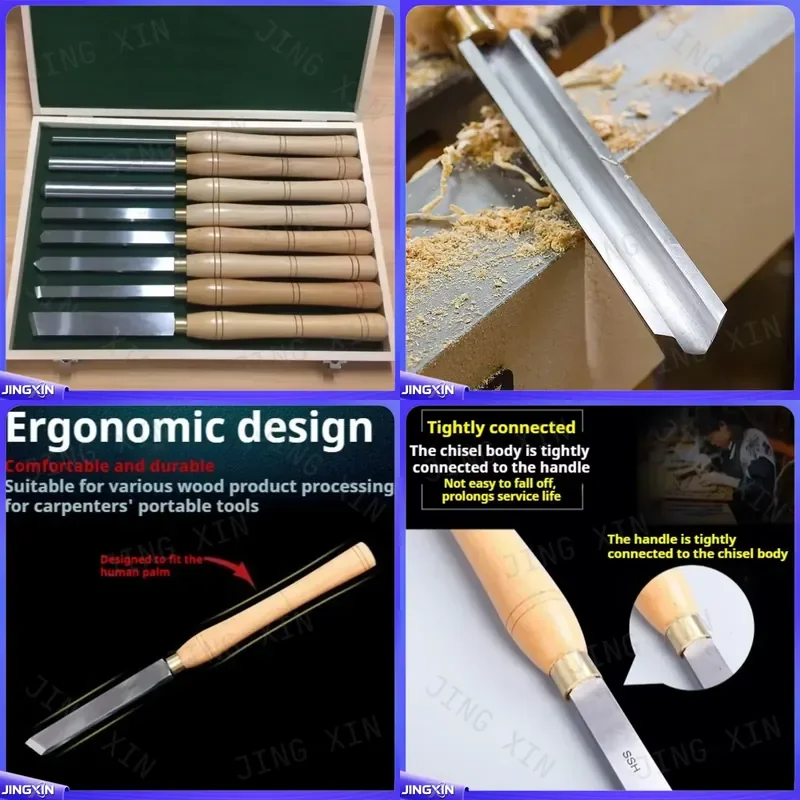 custom for Wood Carving Chisels Knife Professional Woodworking Tools Ergonomic Multifunctional Wearproof DIY Auxiliary Set