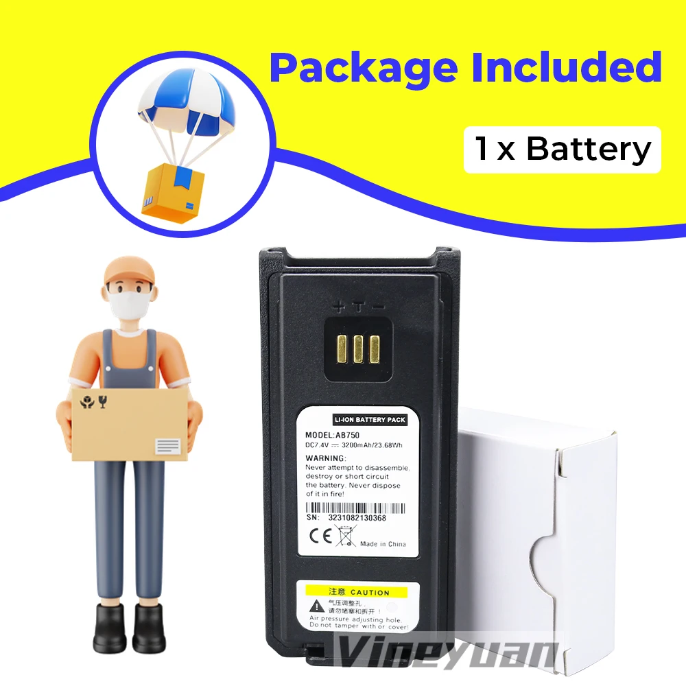 NOWA bateria litowo-jonowa 3200mAh AB750 zamiennik do radiotelefonów cyfrowych ZTE Caltta PH700 PH790 Z9 GH650 PDT/DMR AB700