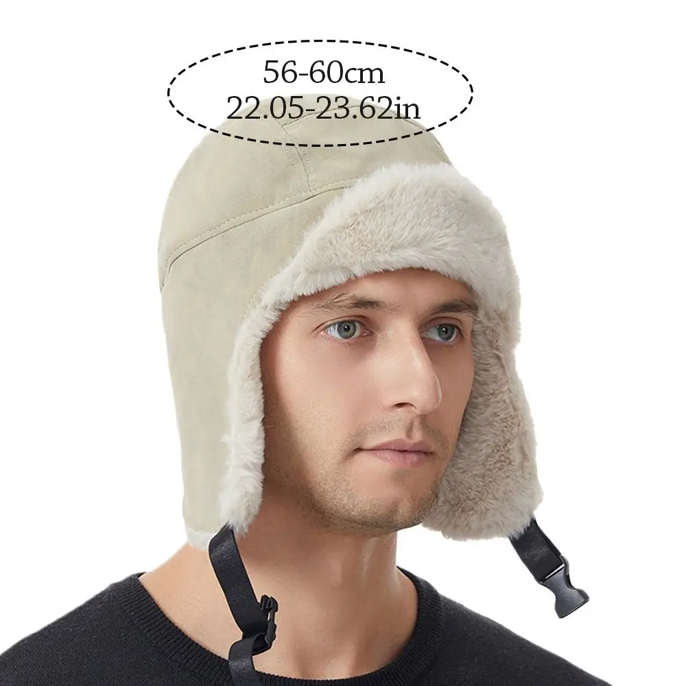 Outdoors Warm Bomber Hat Windproof Winter Cap Thick Ear Protection Ushanka Fur Hat Men