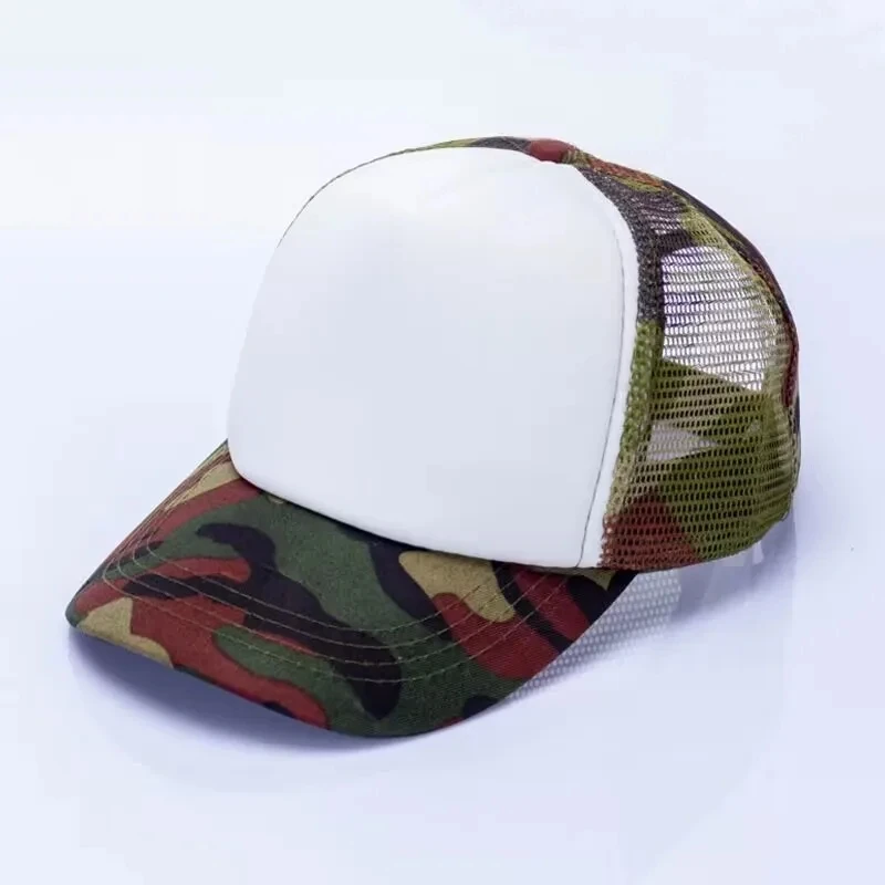 Heat Sublimation Blank Camo Baseball Cap Personality Trucker Hat Adult&Kids Blank Mesh Sports Caps Adjustable Hat For DIY Logo