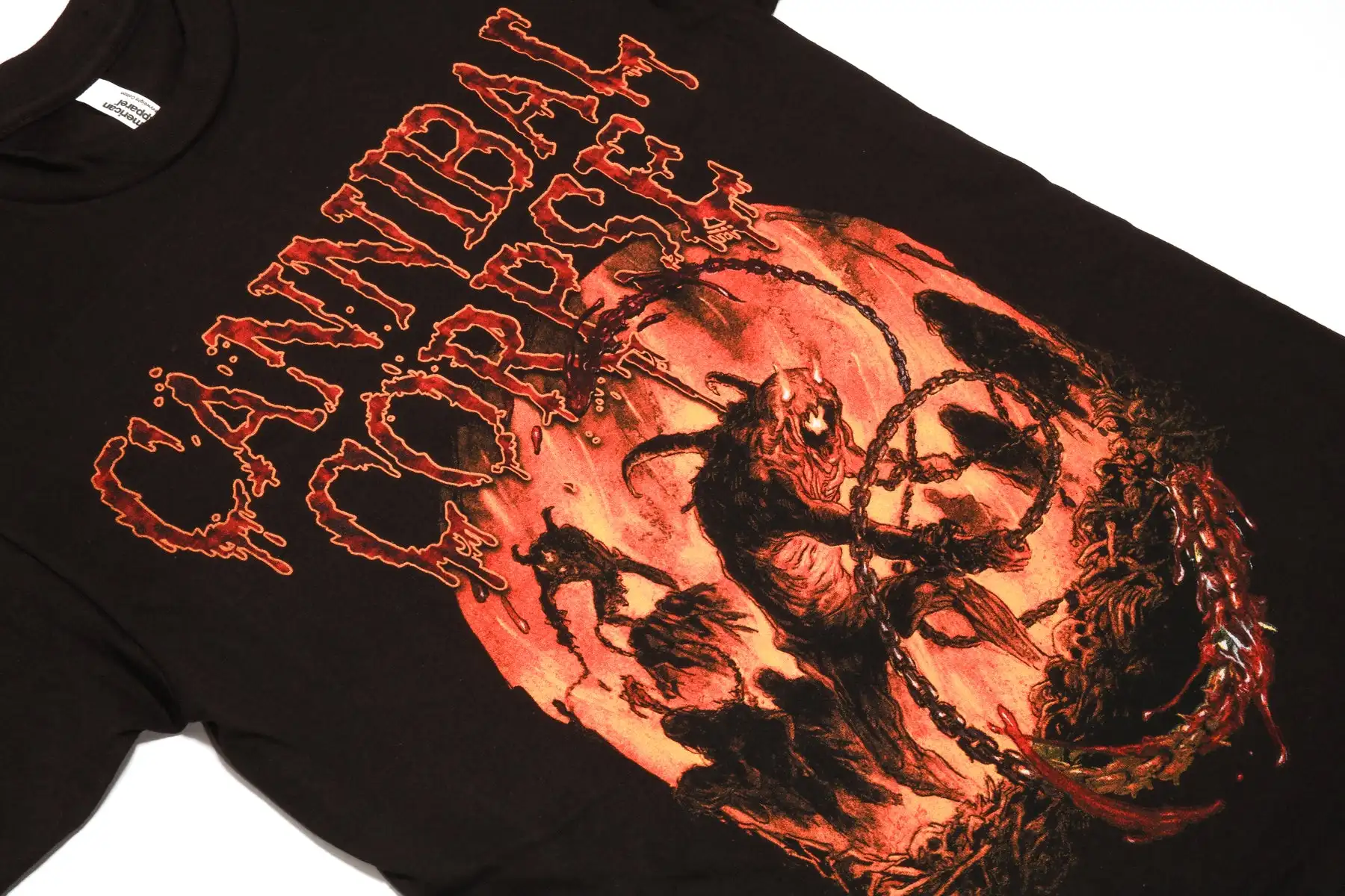 Camiseta Cannibal Corpse Heavy Metal Band Dark Gothic Masculina Feminina Oversized Y2k Harajuku Streetwear Casual Roupas Masculinas e Femininas