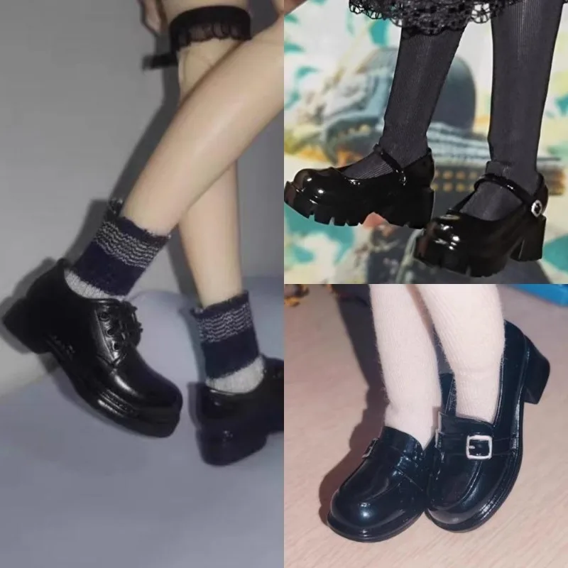 1/6 Scale Female Soldier Accessories Student Girl Hollowed-Out Shoes Mid-calf Socks Model for 12In Action Figures Bjd Body