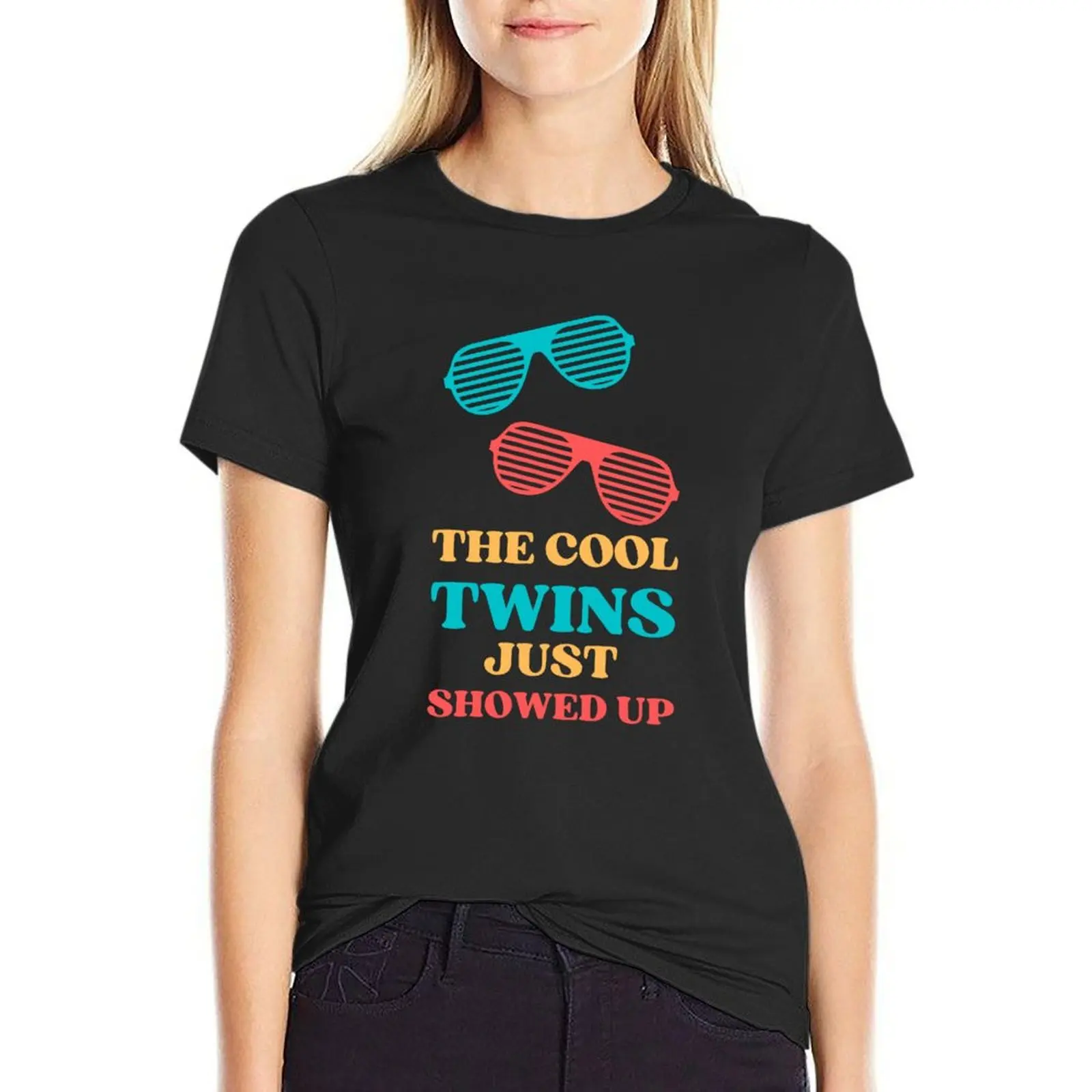 THE COOL TWINS JUST SHOWED UP FUNNY MATCHING OUTFIT T-shirt cute clothes vintage clothes Women's summer blouses 2024