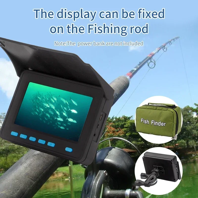 Fish Finder WF25C Fishing Camera Monitor 4.3 Inch LCD Screen 1200TVL Underwater Fishing Waterproof IP68 IR Underwater Camera