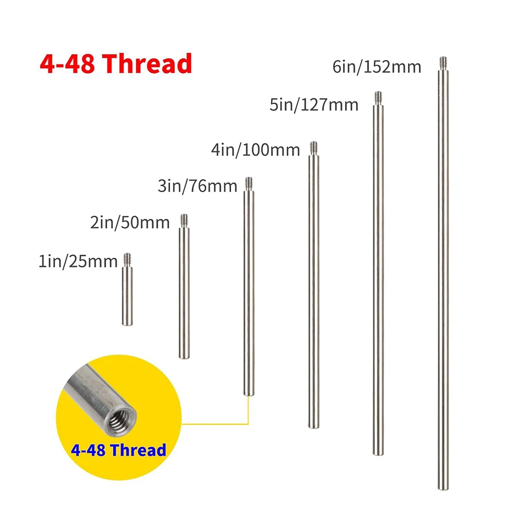For dial Indicator Extension Rod Set 6 pcs with Graduated Lengths and Standard M2.5 Thread Interface for Stability