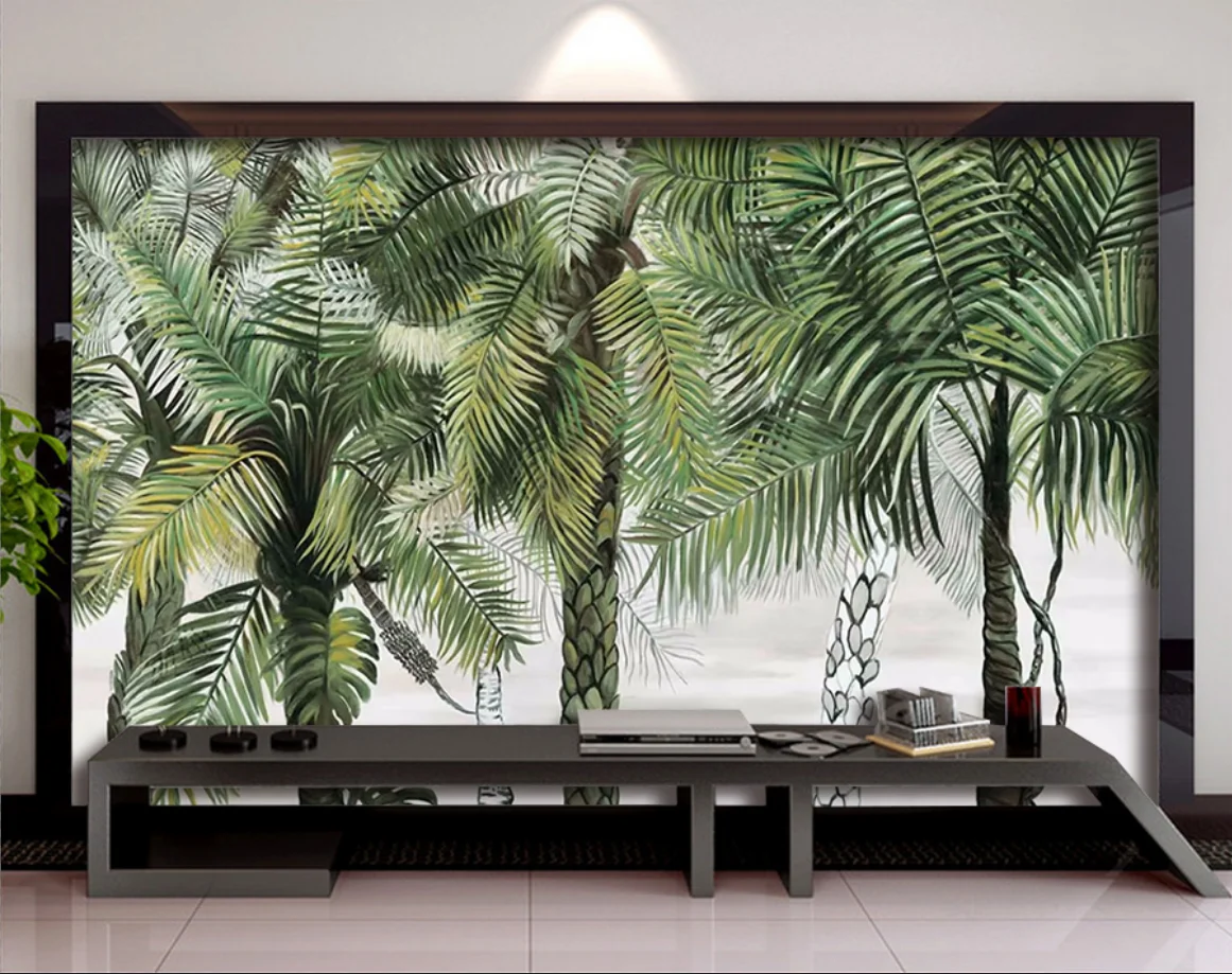 Custom wallpaper personality forest Nordic Southeast Asian tree animals mural bedroom background decorative painting wallpaper