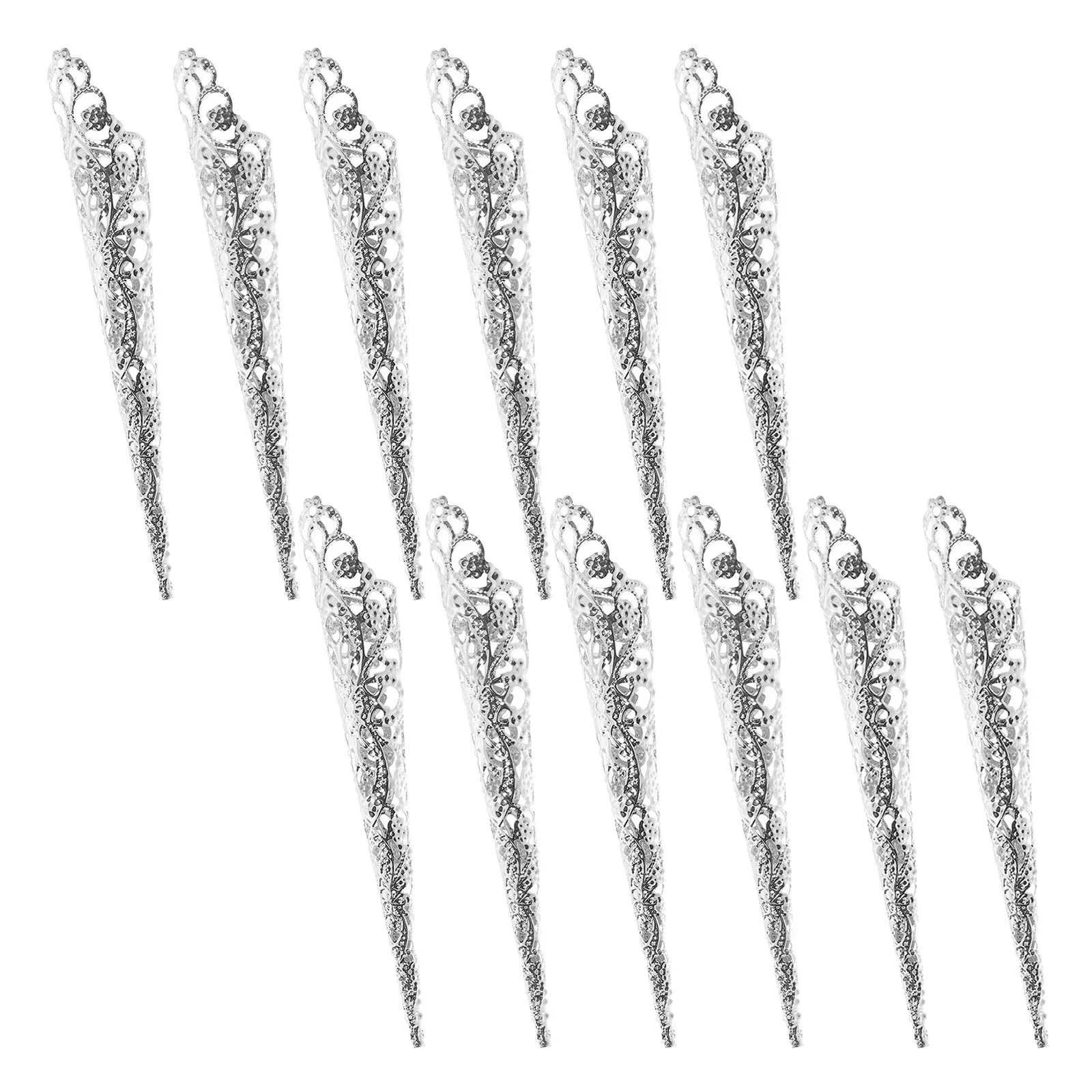 20Pcs Metal Finger Nail Tip Claw Rings Lightweight Fake Nail Claws for Cosplay Performance Props Halloween Festival Accessories
