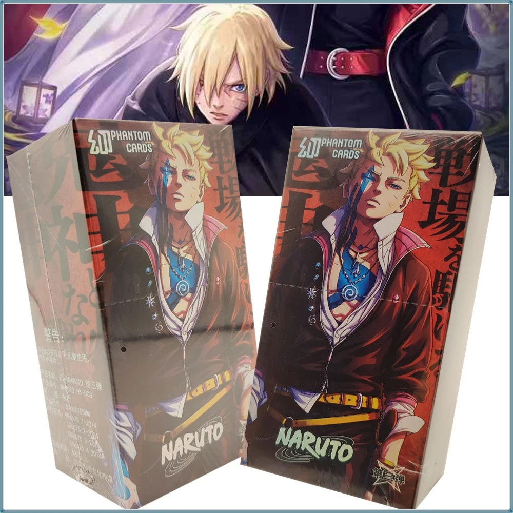 Anime Naruto Collection English Language Cards Uchiha Sarada Uzumaki Boruto Personality Charm Characters Cards Children Toy Gift