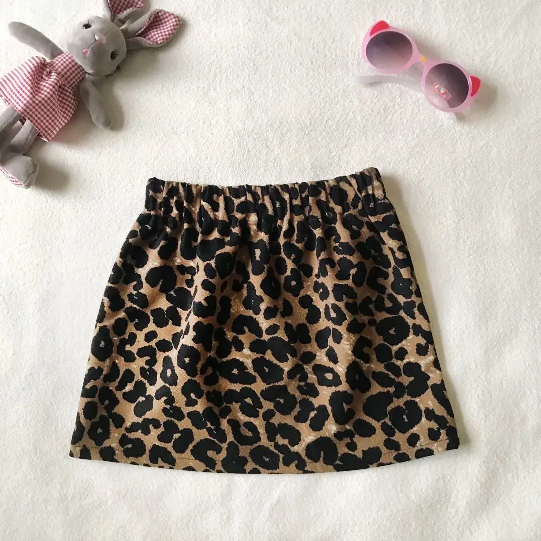 2024 new spring autumn winter Girls Kids leopard skirt comfortable cute baby Clothes Children Clothing