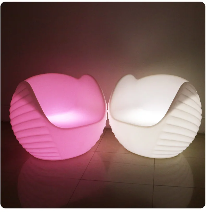 Bar stool LED bar chairs conch shaped plastic chairs for events nightclub couch LED furniture with 16 color change waterproof