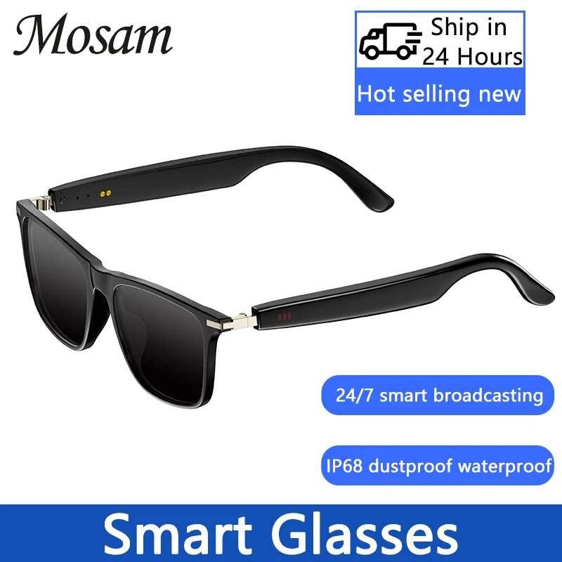 

Mosam M01 Smart Glasses Bluetooth 5.4 IP68 Waterproof Sunglasses bluetooth smart glasses earbuds headphones