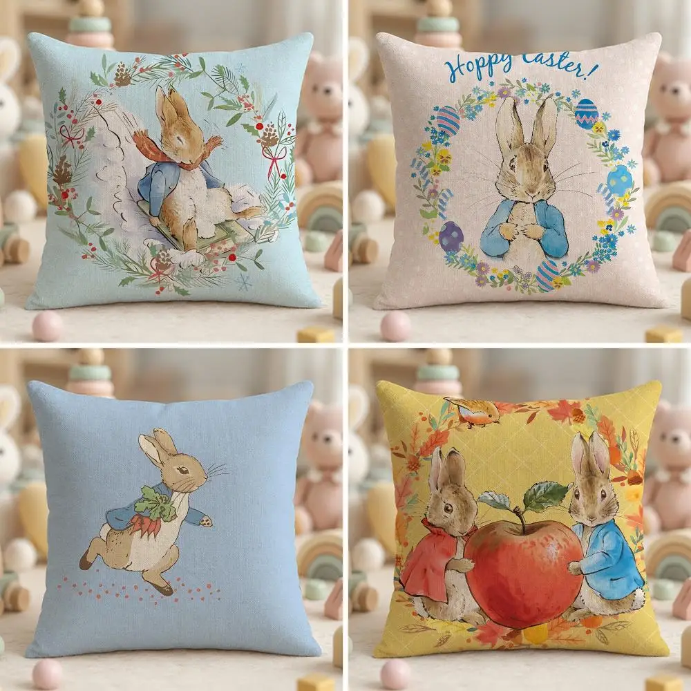 Classic Character P-Peter RabbitS Cushion Cover Ultra Soft Throw Pillow Cover Skin Friendly for Sofa Bed Home Decor Gift
