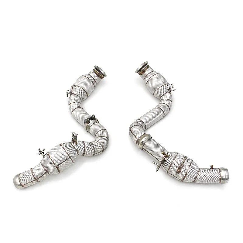 Head Section High flow Pipes branch downpipe Exhaust Pipe with catalyst For Mercedes-Benz C63 AMG W205 4.0T