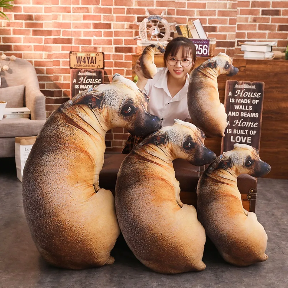 Grappige levensechte dieren 3D hond figuren kussens 50cm cartoon hond sierkussen bankkussen geschenken