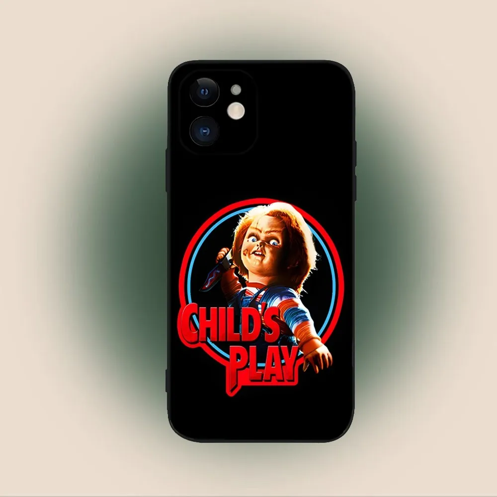 C-Chucky C-Childs Play  Phone Case For iPhone 15,14,13,12,11,Plus,Pro Max,XS,X,XR,SE,Mini,8,7 Soft Silicone Black Cover