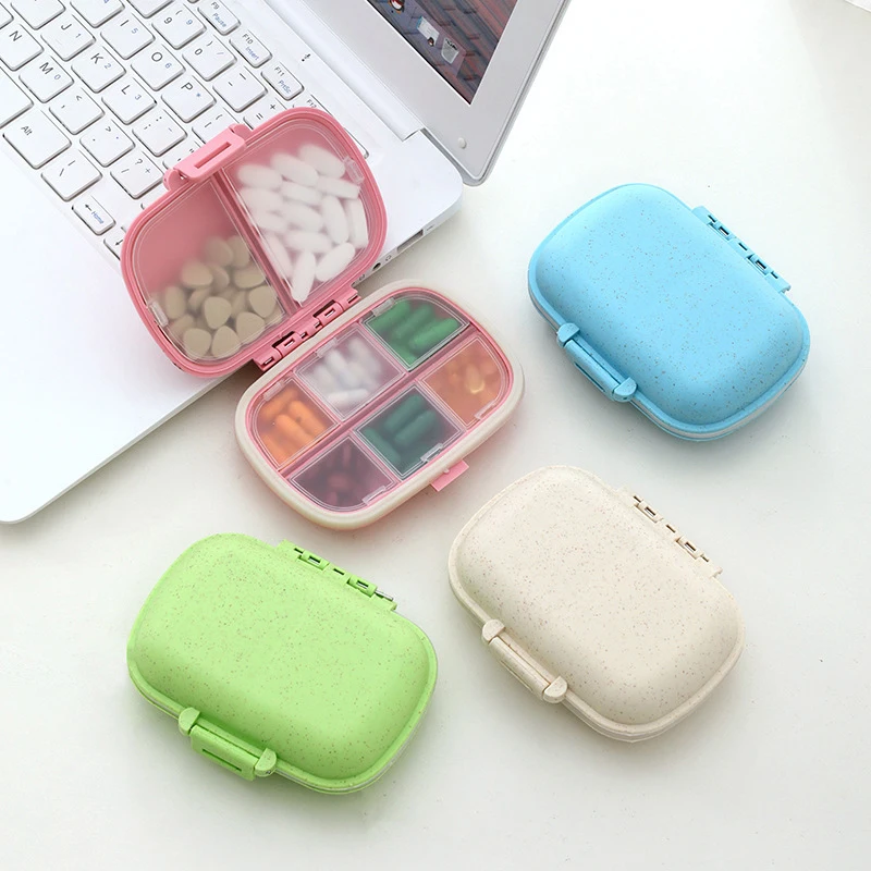 Mini Portable Pills Organizer Case 8 Grids Pill Box Tablet Storage Container Weekly Medicine Pill's Box Pill Case Drug Dispense