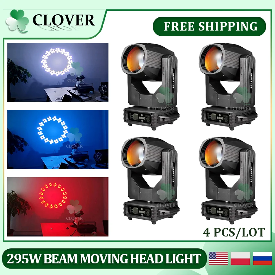 0 Tax 4PCS New 295W Beam Moving Head Light Stage Equipment Projector Suitable For DJ Disco Bar Professional Wedding Party