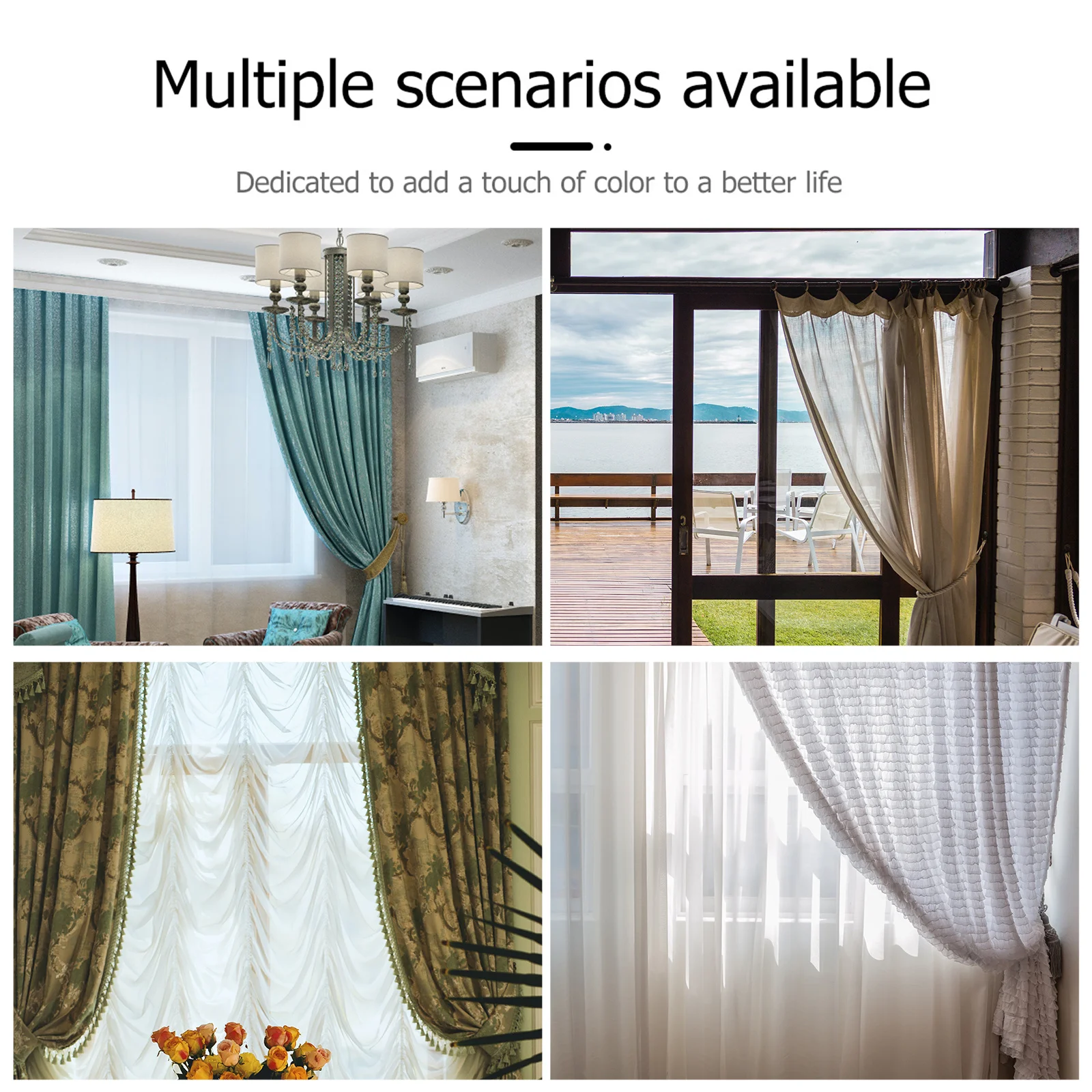 

Alipis 1 Pair Crystal Curtain Tiebacks with Rhinestone Hooks Window Curtain Holdbacks Home Decor Silver Holder