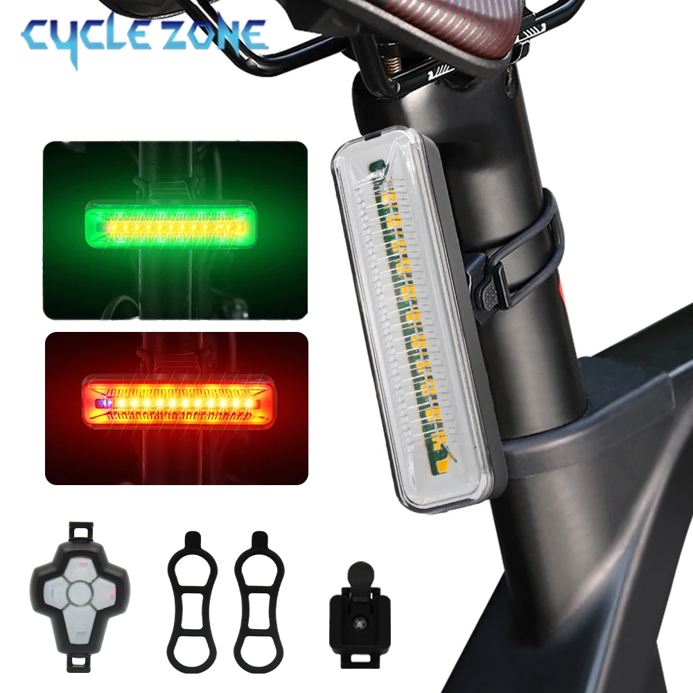 Clignotant arrière de vélo télécommandé, feu arrière en iode, chargement USB, feu arrière de vélo, sécurité de conduite de nuit, accessoires de cyclisme VTT