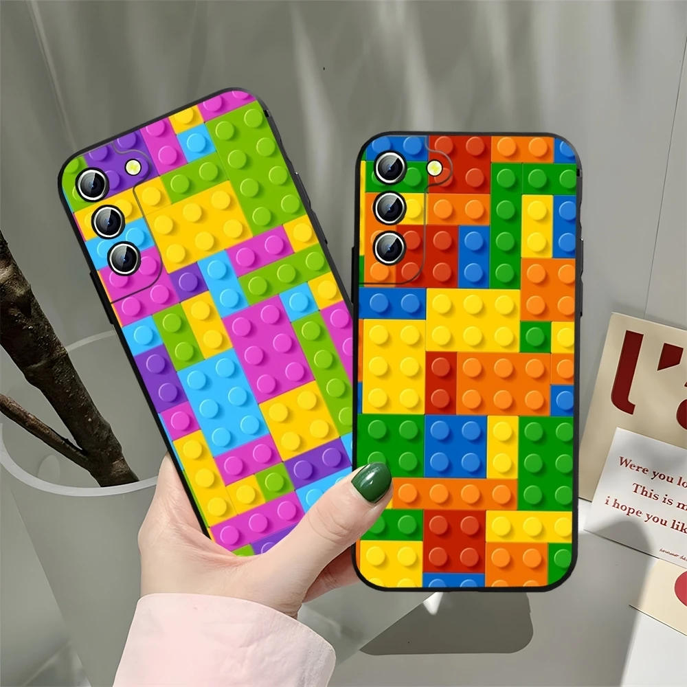 

L-Lego Bricks background Phone Case for Samsung Galaxy S23 S22 S24 S25 S21 Ultra Fe Plus A16 A34 A54 A24 A52 A53 M54 Cover