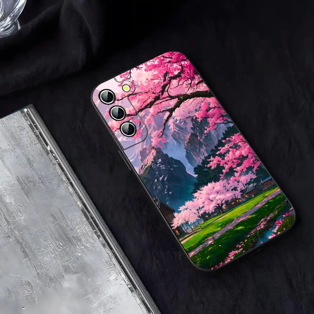 Cherry Blossom Tree Phone Case For Samsung Galaxy S24 S23 S22 S25 S21 Ultra Fe Plus A55 A34 A14 A54 A24 A53 Coque