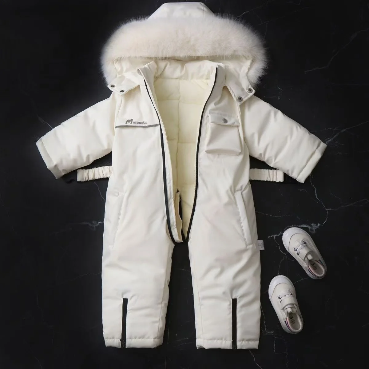 Winter Warm Down Jackets Boys Thicken Jumpsuit parka Overalls Baby toddler Girl Clothes Kids Snowsuit Children Clothing Set 2pcs