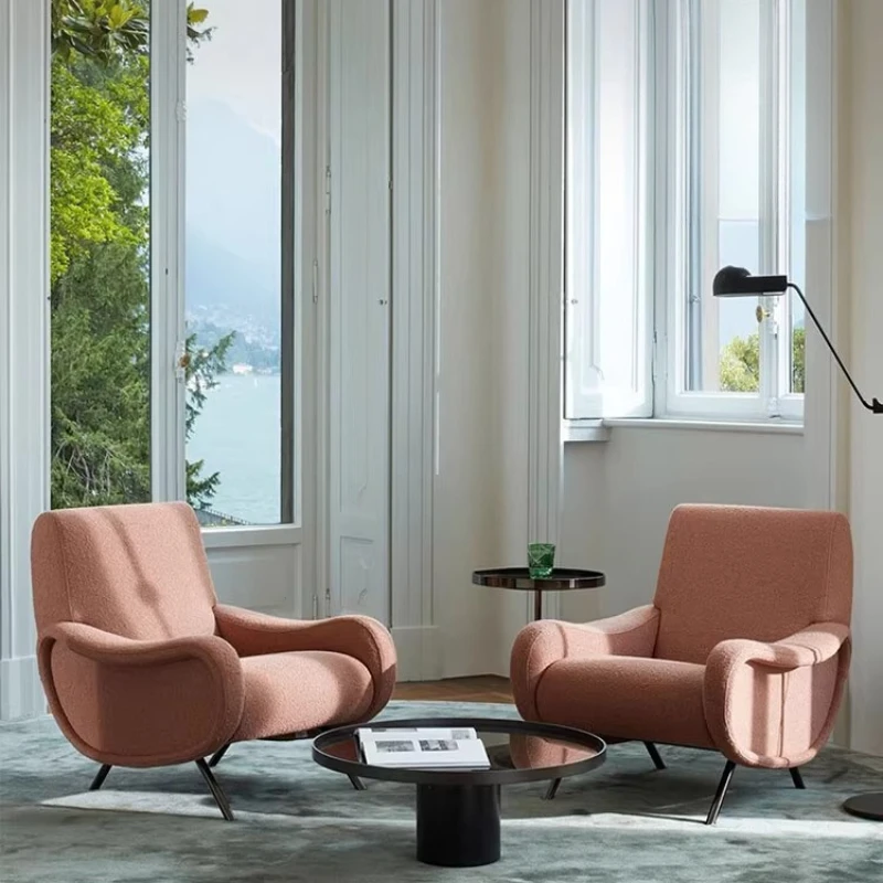 

Armrest Back Chair Modern Fabric Sofa Chair Living Room Balcony Single Chair