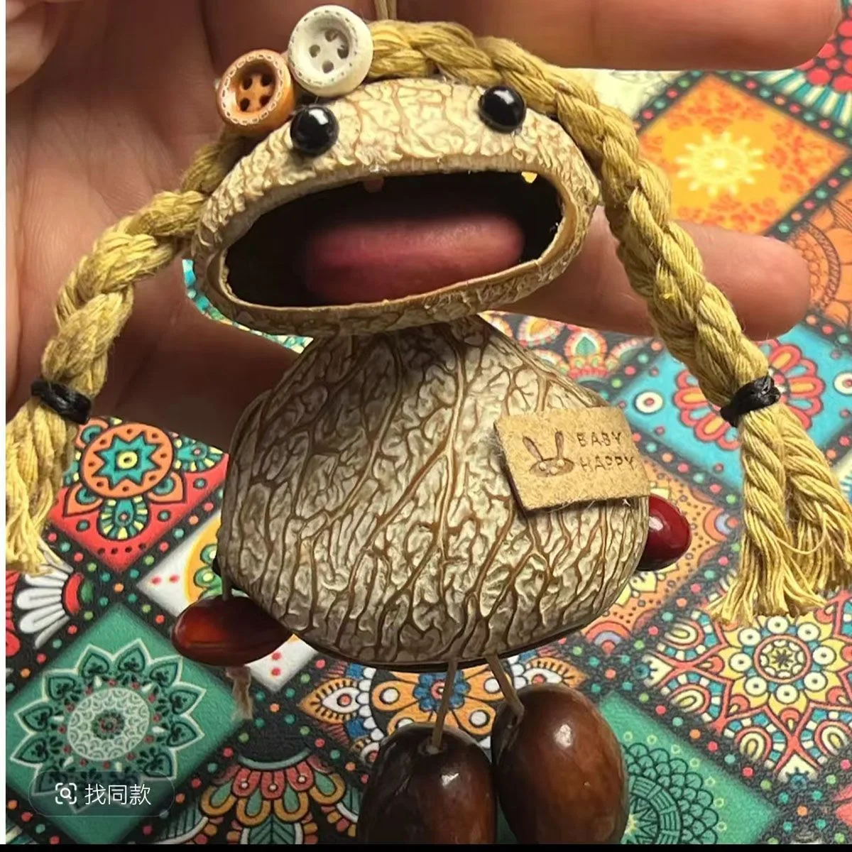 [Ringing Nutshell Bag Pendant] Natural Nutshell Rattle Finished Wind Chime Plant Seeds Wind Chime Car Pendant