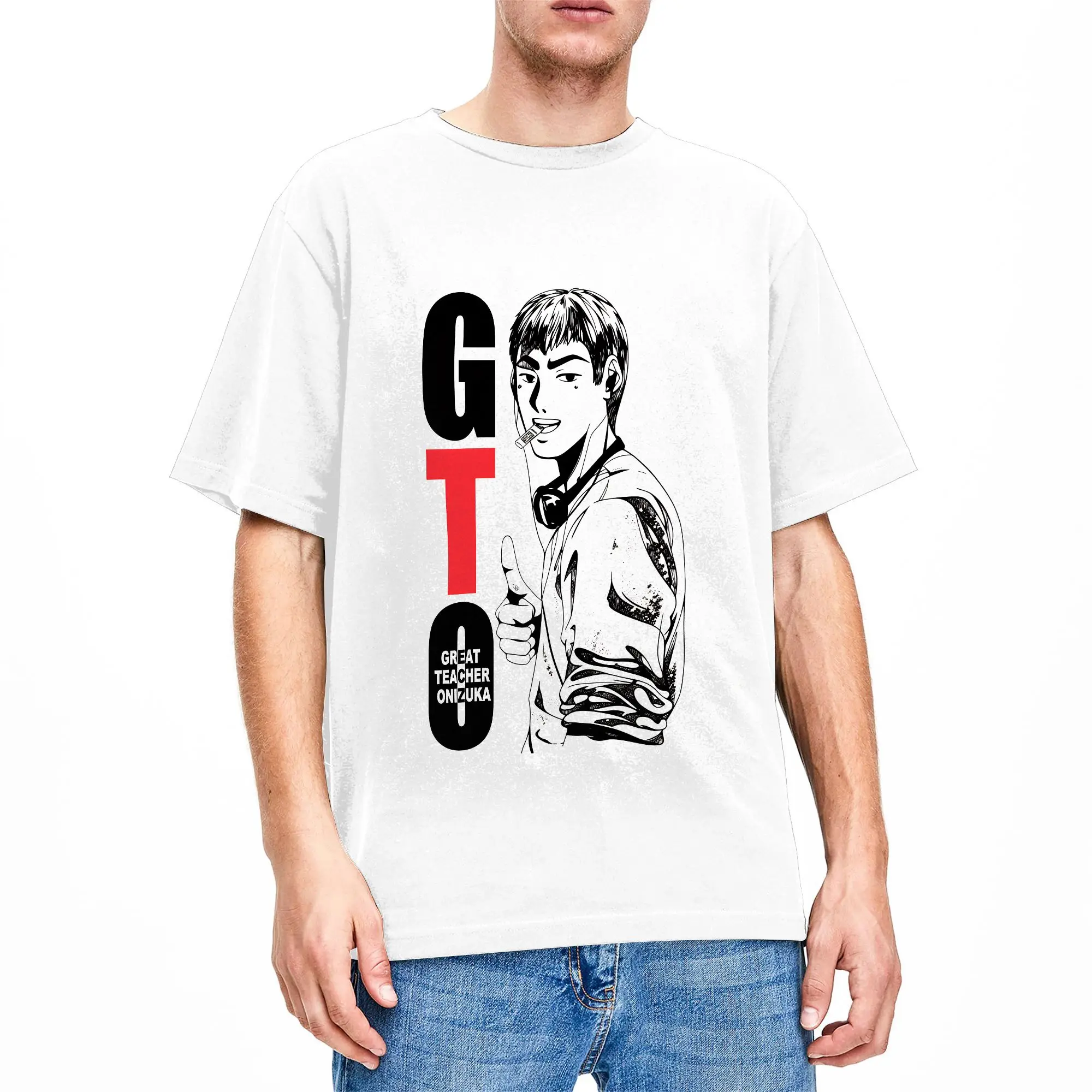 GTO Anime Great Teacher Onizuka  T Shirt  Trending T-Shirts Short Sleeves Streetwear Tshirt Summer Cotton Plus Size 5XL Tees